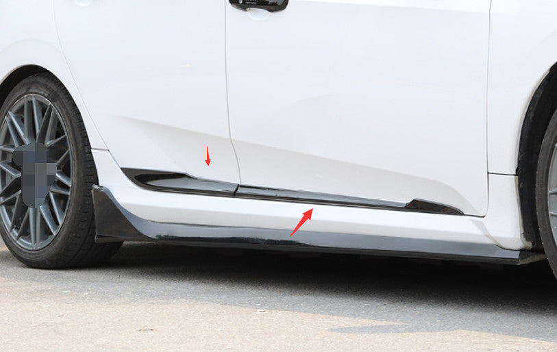 4Black Car Door Body Side Molding Cover Trim ABS for Honda for Civic 2016 2017-2021
