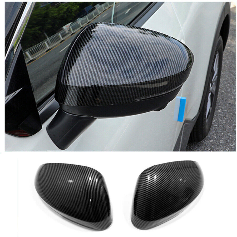 for Nissan Rogue 21-23 Carbon Fiber Side Door Rearview Mirror Cover Cap Trims 2P