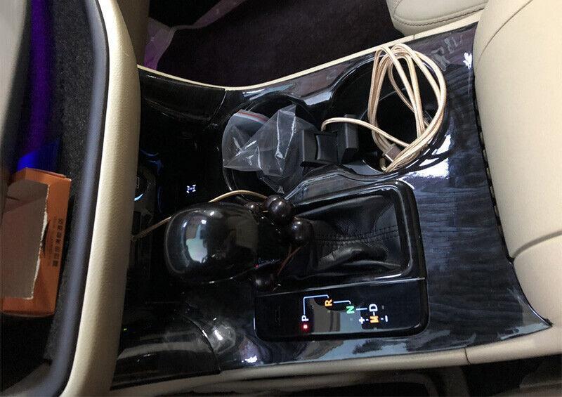 Black Wood Grain Middle Console Gear Shift Panel for Toyota Highlander 2014-2019