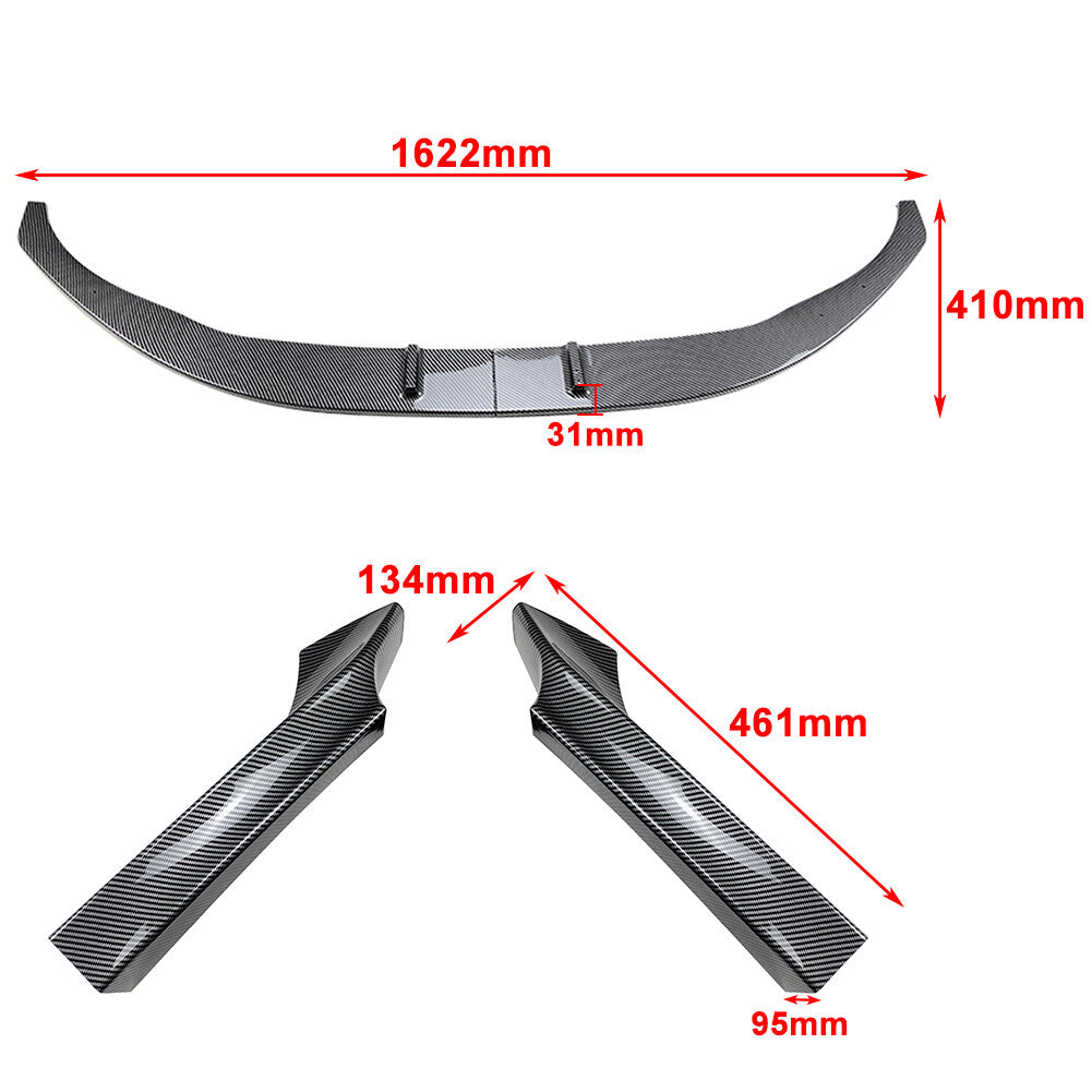 for BMW 2 Series F22 F23 M Front Bumper Spoiler Lip+Side Splitter Cover Trim