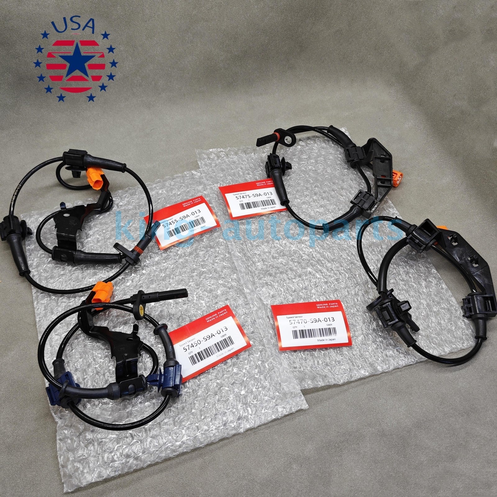 4PCS ABS Wheel Speed Sensor Front Rear Left & Right for Honda CR-V 2002-2006