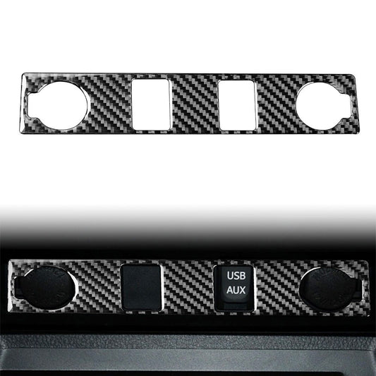 Carbon Fiber Look Cigar Lighter Panel Cover Trim for Toyota Tundra 2014-2021