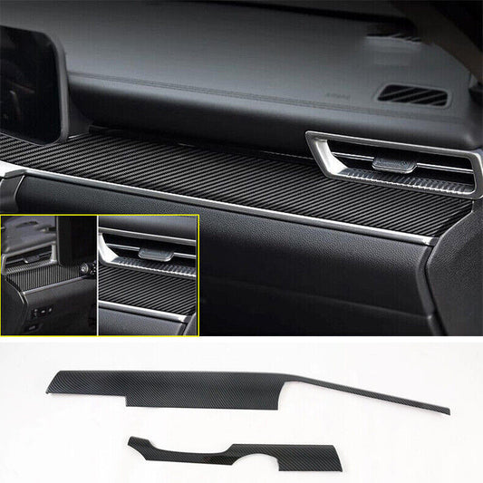 for Kia K5 2021-2023 Carbon Fiber Center Console Dashboard Stripe Cover Trim 2x