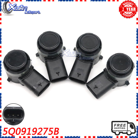 Four brand new PDC Assist Parking Sensors 5Q0919275B for Audi for VW for Passat and for Skoda Metal Seats - v