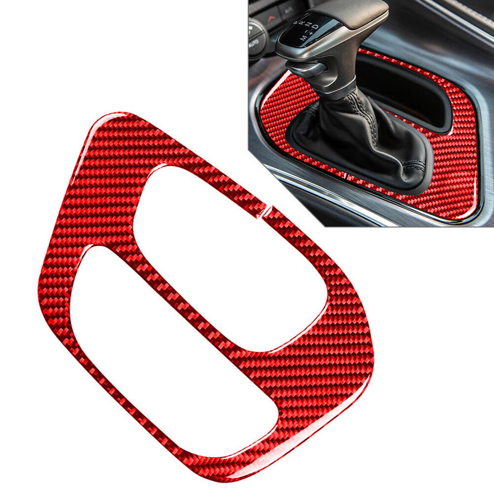 Carbon Fiber Gear Shift Panel Cover Trim for Dodge for Challenger 2015-2025 2024