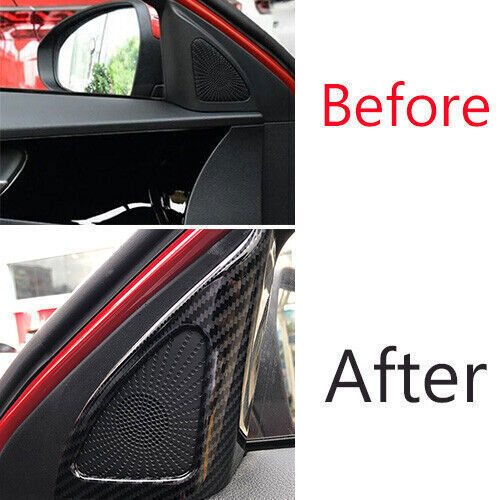 for Kia K3 Forte 2020-2023 A Post Speaker Frame Cover Trim Carbon ABS Style 2PCS n