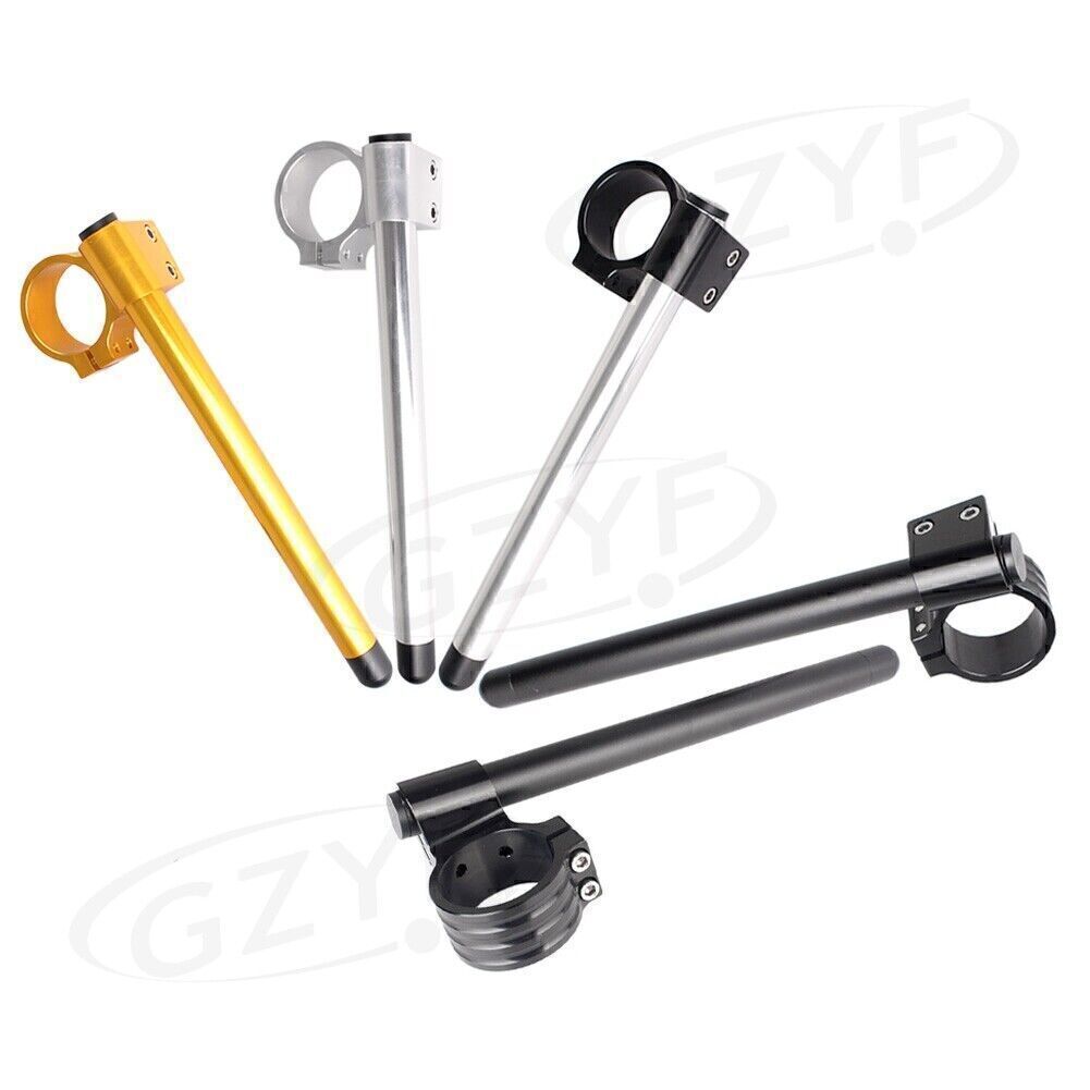 Motorcycle Clip On Handlebar Replacement Fits 53MM Fork Black 6061 Aluminum Q