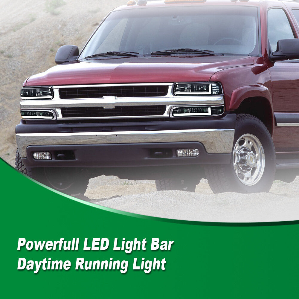 Smoke Led DRL Headlight Anti-collision Light for 99-02 for Silverado 00-06 Tahoe- v