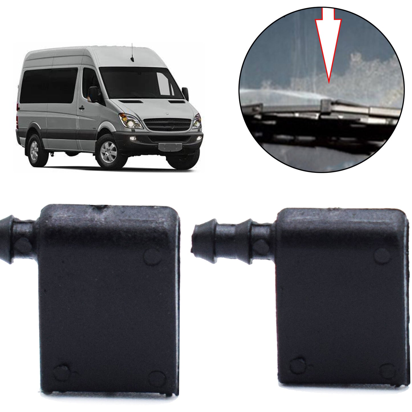 Windscreen Wiper Washer Jet Nozzles 2E1955985 2E1955986 for Mercedes Sprinter X2 Q