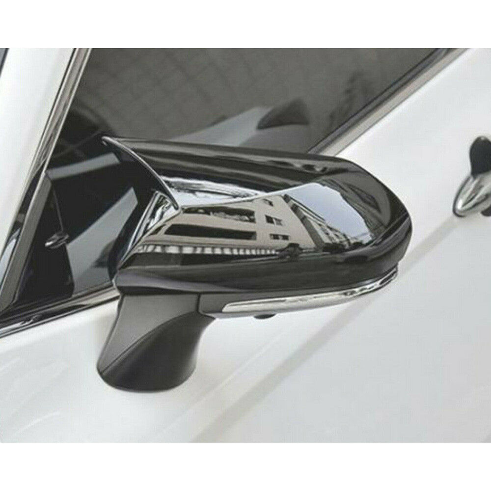 2PCS Gloss Black ox Horn Rear View Mirror Cover Trim Fit for Toyota for Camry 2018-2025