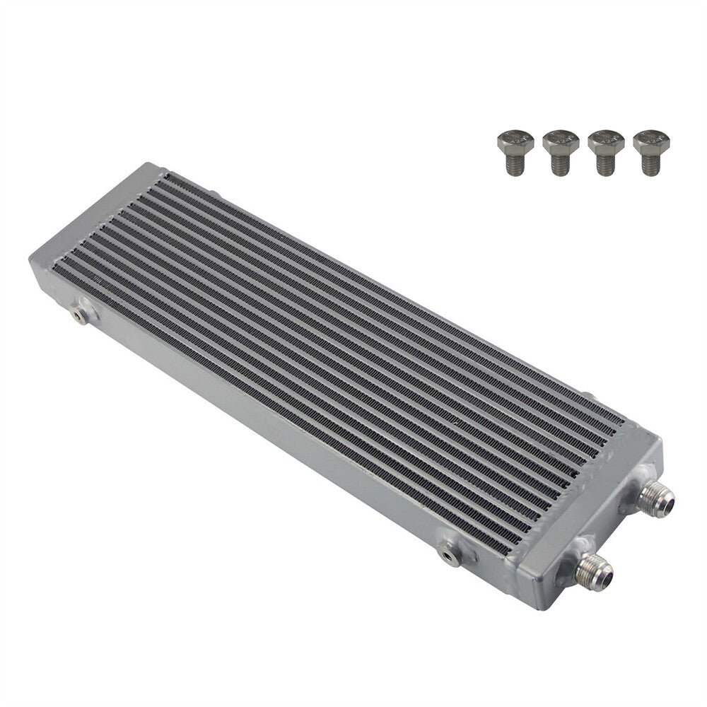Universal Dual Pass Bar  Plate Oil Cooler Large - Silver Core:18.5x5.5x1.58