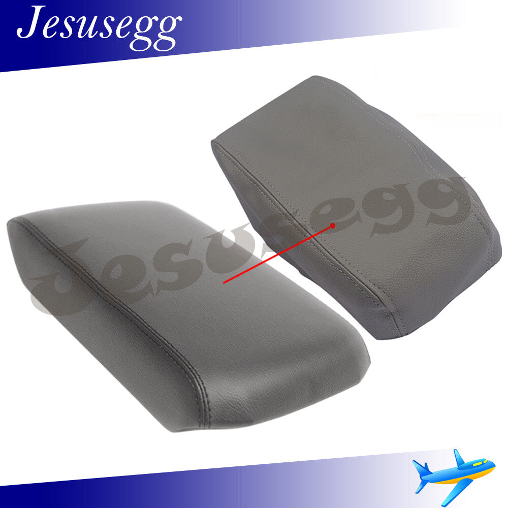 Synthetic Leather Console Lid Armrest Cover Fit For 2010-18 for Toyota for 4Runner Gray Q