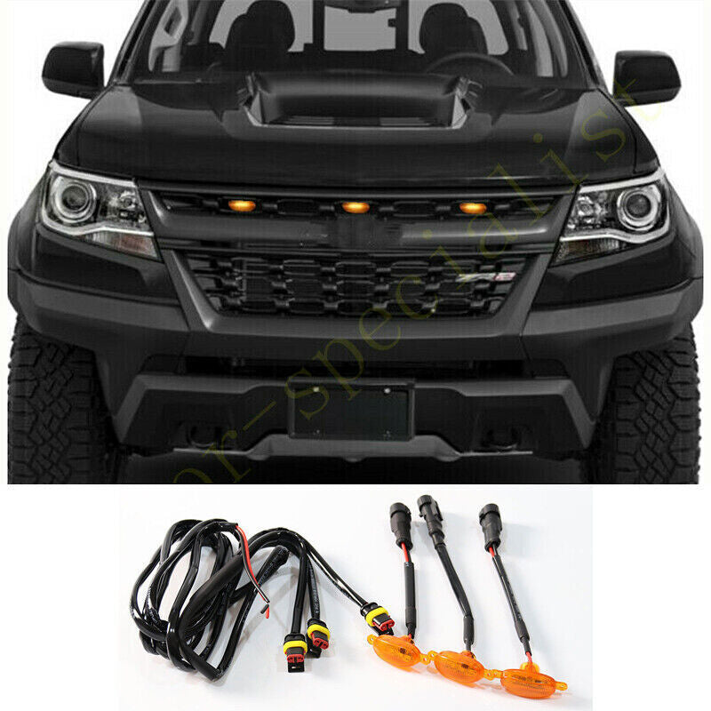 for Chevrolet Colorado 2017-2020 Style Grill LED Amber Marker Light Kit