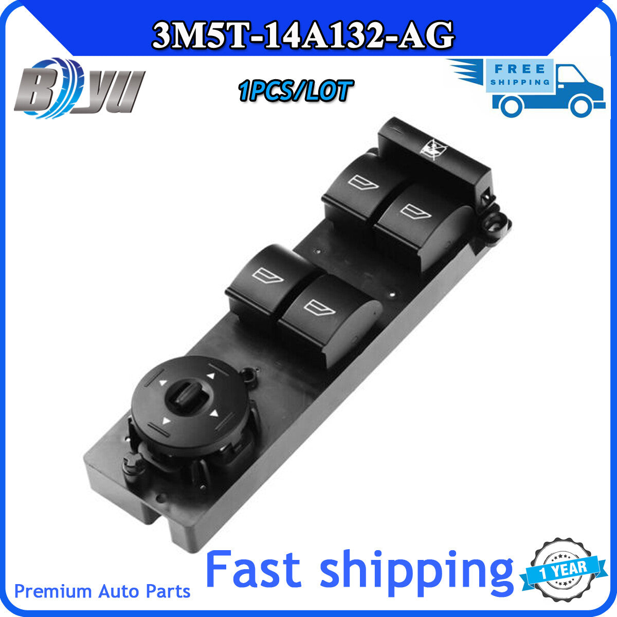 3M5T14A132AG is a brand new power driver's window switch for Focus Mk2 C-Max. v