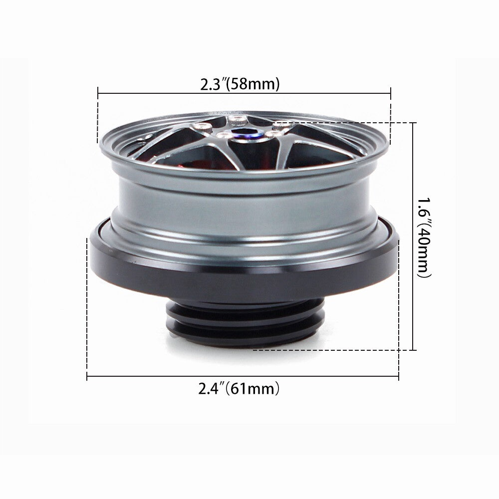 Wheel Hub Style Gunmetal Engine Oil Cap Filler Cover JDM for Honda for Acura