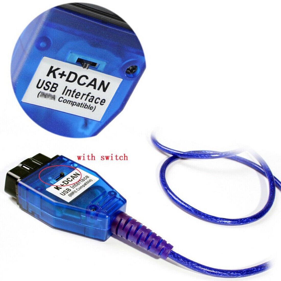 K+DCAN OBD2 Cable with Switch FTDI FT232RL Tools EDIABAS NCS Expert ISTA for BMW Q
