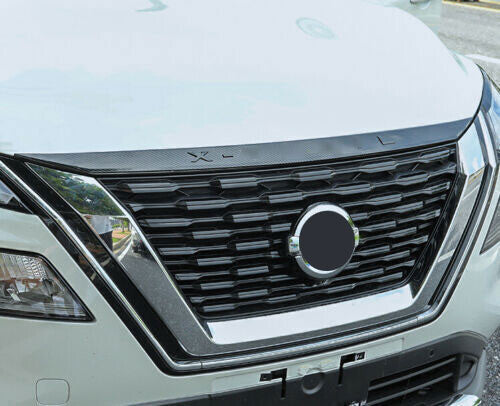 for Nissan Rogue X-Trail 2021-23 Carbon ABS Front Engine Hood Molding Strip Trim