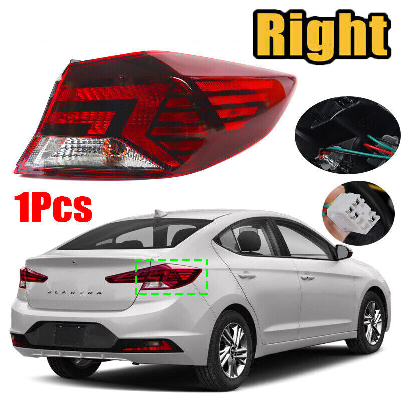 One-piece set of right exterior taillight assembly and brake stop light for 2019-2020 for Hyundai for Elantra .