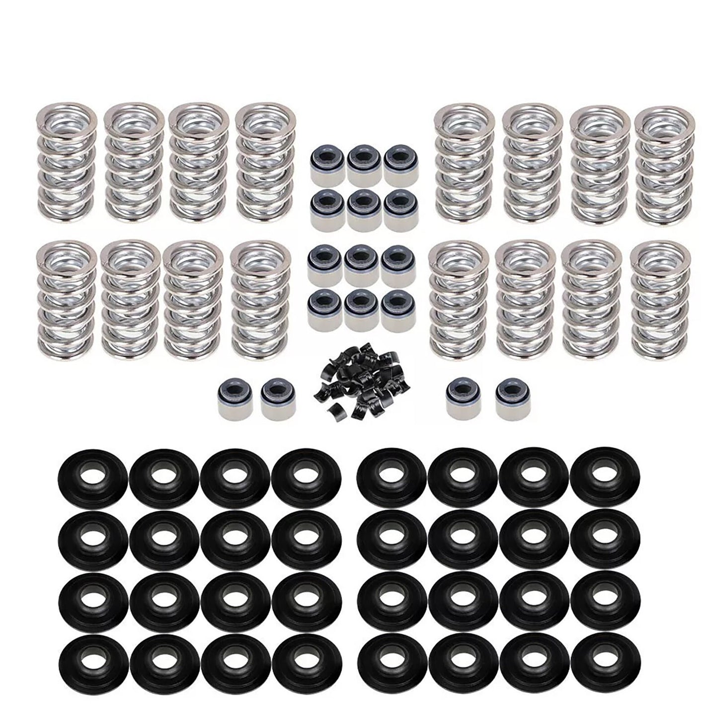 16Set Dual Valve Spring Steel Retainers For LS .660 4.8 5.3 6.0 LS1/2/3 SK001