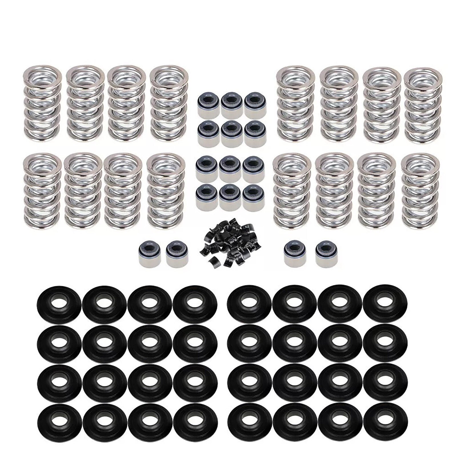 16Set Dual Valve Spring Steel Retainers For LS .660 4.8 5.3 6.0 LS1/2/3 SK001