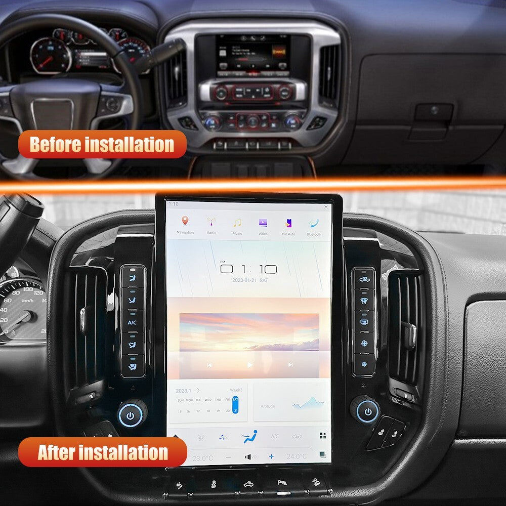 Android for Tesla for Smart Radio GPS Screen for Chevrolet Silverado for GMC for Sierra 2014-2019