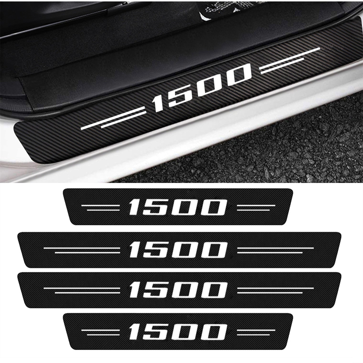 4x for Dodge for Ram Accessories 1500 Letter Truck Door Sill Plate Protector Cover