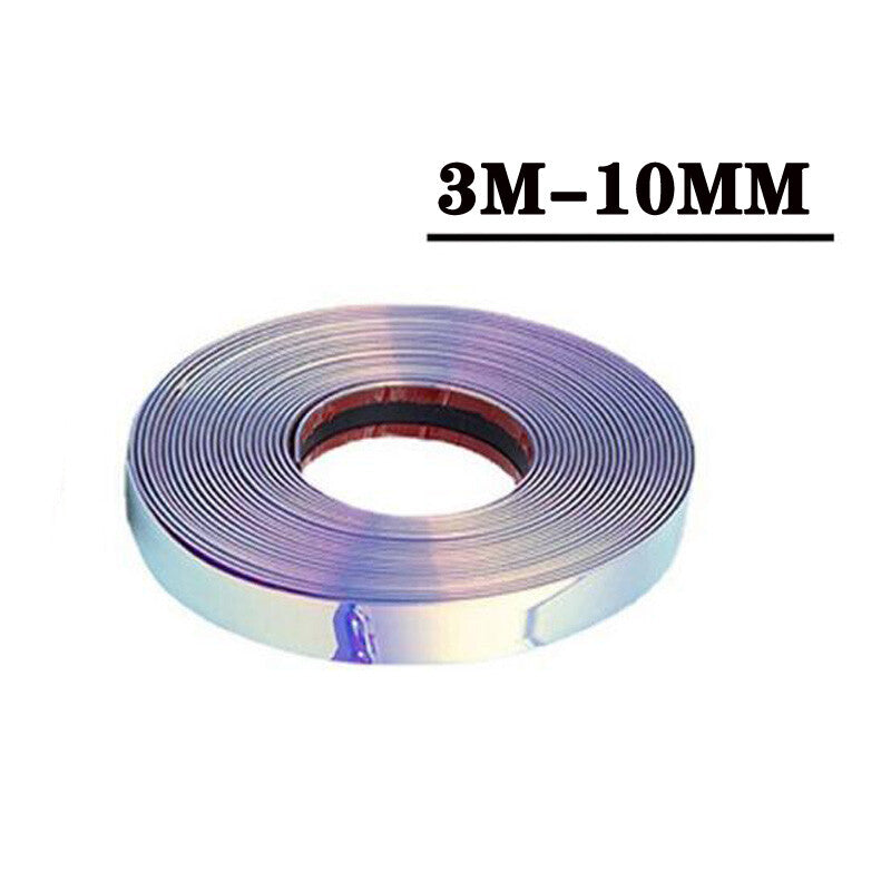 *10mm Chrome Molding Trim Car Door Side Exterior Edge Lip Protect Sticker Set v