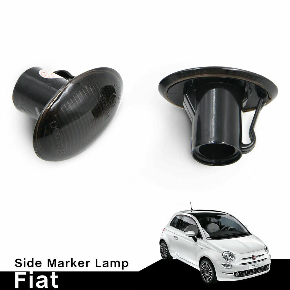 Smoked lens front marker light housing suitable for 07-19 for Fiat 500e 500c for Abarth - v