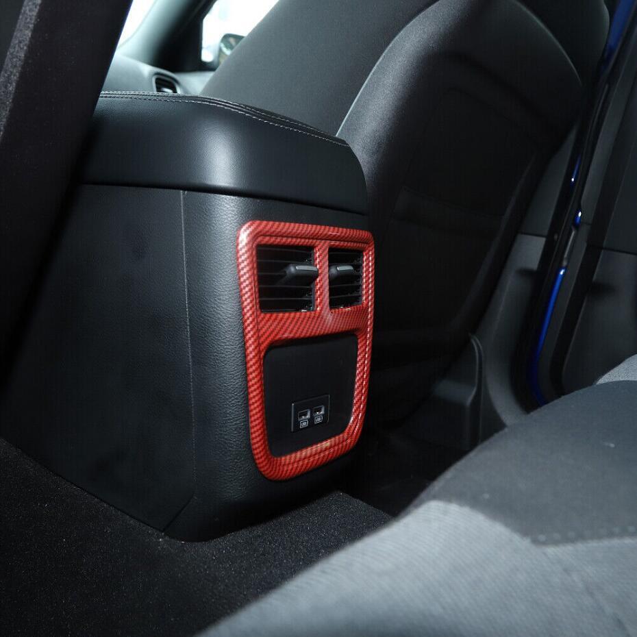 For 11-2023 for Dodge Charger Red Carbon Fiber Rear A/C Vent Outlet Panel Cover Trim v