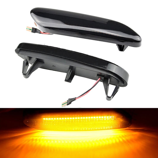Set of 2 Fender LED Side Marker Lamps Amber Fits 12-17 for Mini Cooper R60 R61 Black