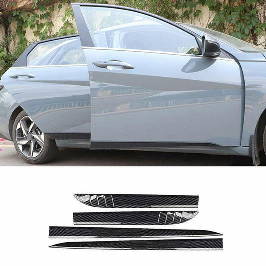 4x for Hyundai for Elantra 2021-23 Carbon Fiber ABS Side Door Body Guard Cover Trim