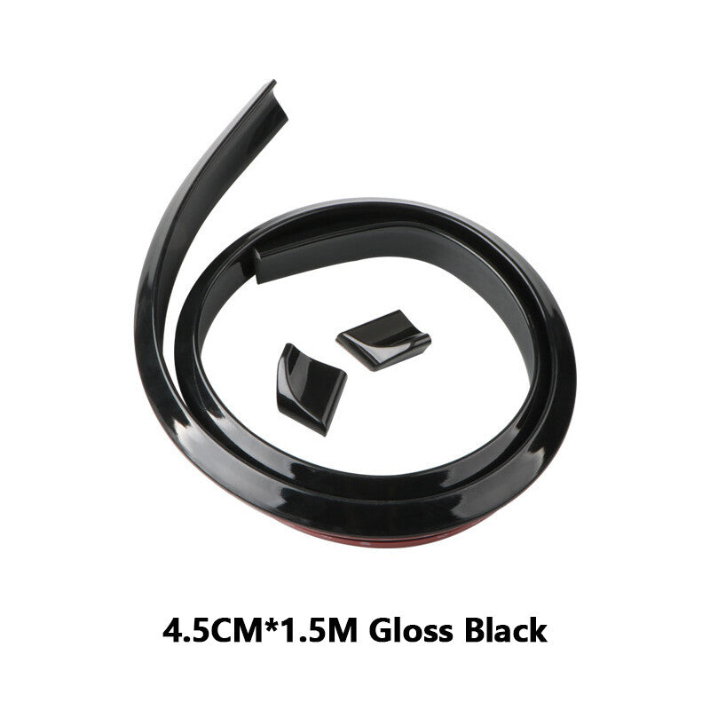 Gloss Black 4.9-inch Car Rear Trunk Boiler Lip Roof, Rear Wing Trim, and Tail Fin Kit