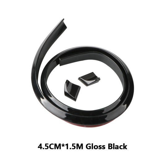 Gloss Black 4.9-inch Car Rear Trunk Boiler Lip Roof, Rear Wing Trim, and Tail Fin Kit