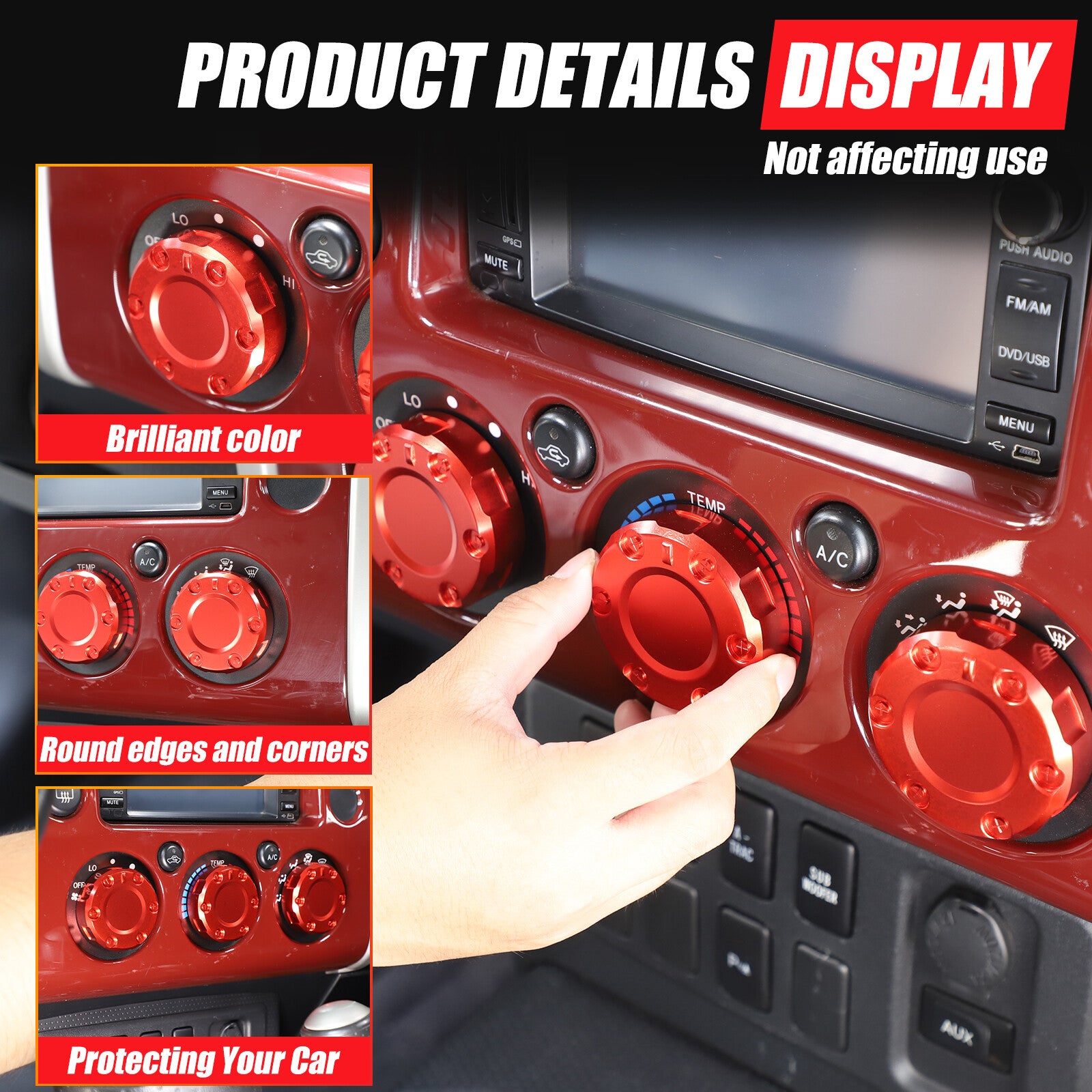Carbon ABS Control Gear Panel Protective Cover Trim for Corvette C7 2014-19 - v