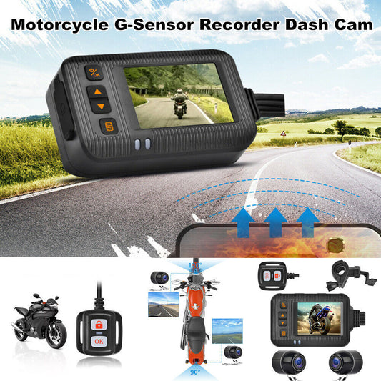 Motorcycle G-Sensor Dash Cam with Front and Rear Dual Lenses, Waterproof, 1080p - n