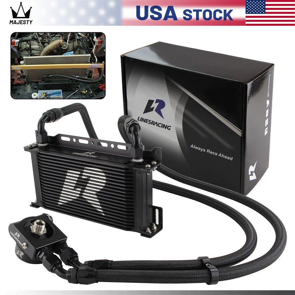 19 Row Oil Cooler Kit Thermostatic for Subaru BRZ for Scion -S FA20 2013+ Black