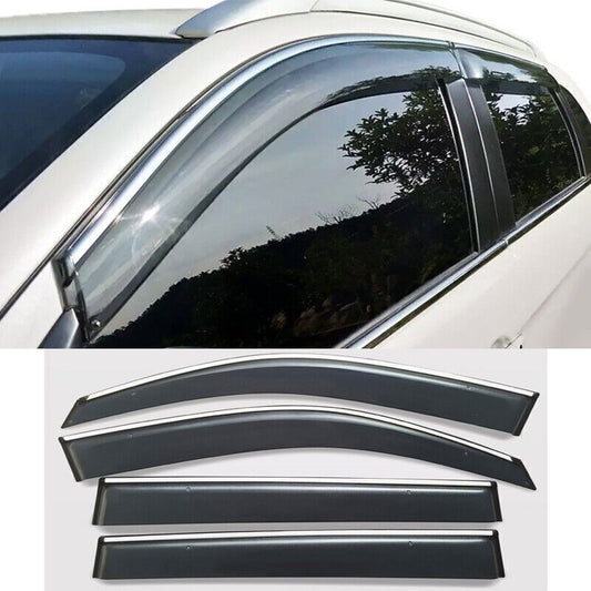 for Mitsubishi ASX 2011-2019 Window Visor Sun Rain Guard Deflector W/Chrome 4Pcs