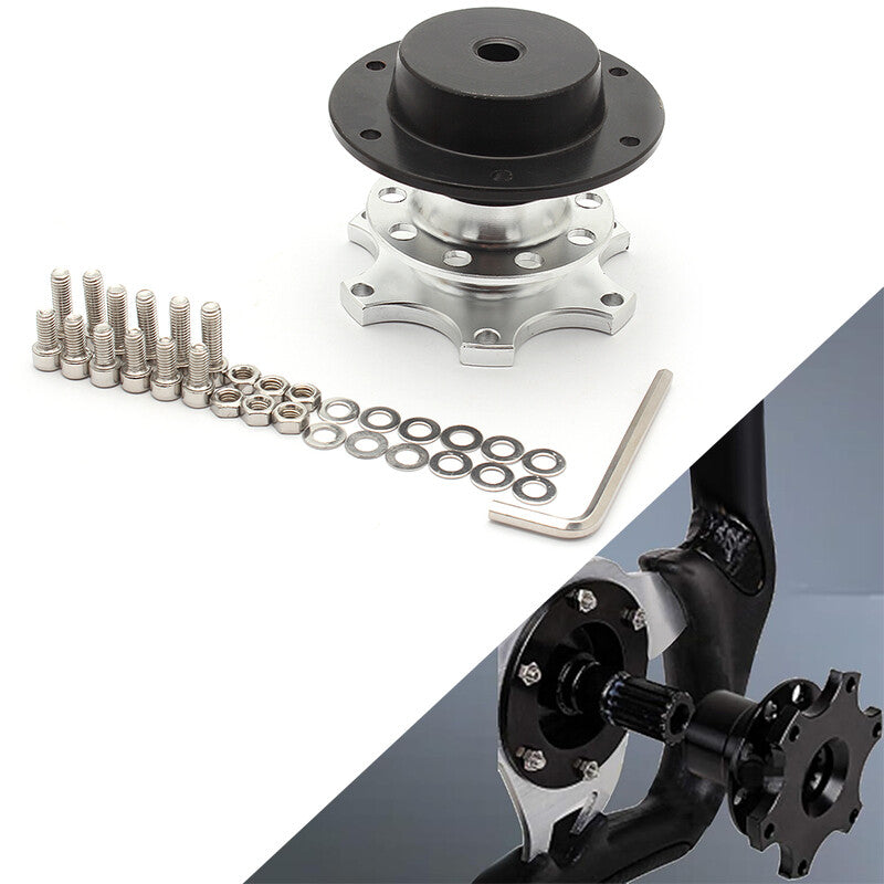 Sports Steering Wheel Quick Release Snap Off Boss Hub Adapter Silver Universal