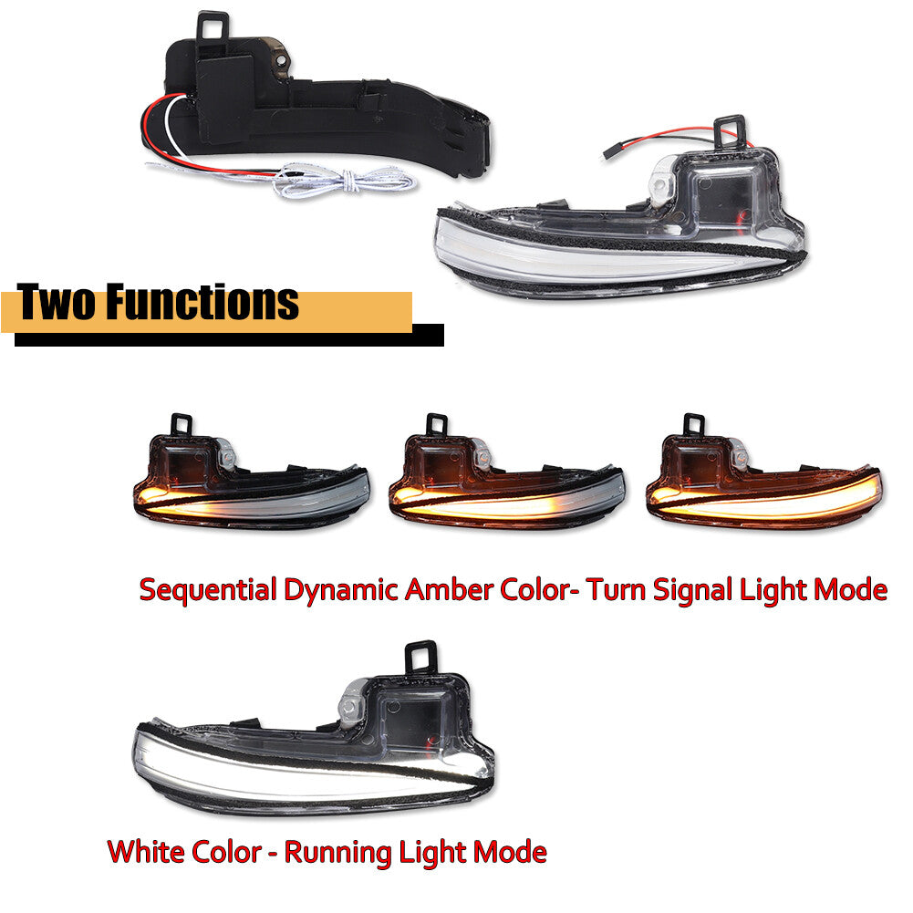 Suitable for 19-21 RAV4 & 16-21 Tacoma Clear Lens Multi-function LED Side Mirror Light - v
