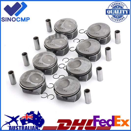 8x Pistons  Rings Kit for Porsche for Cayenne for Panamera S GTS 957 970 4.8L V8