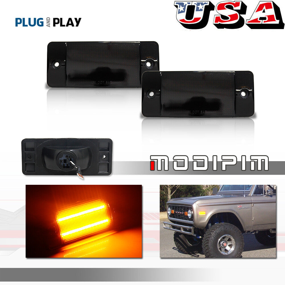 Pack Front Side Marker Lights for 70-72 for Mustang Pickup Trucks F-100 F350- v
