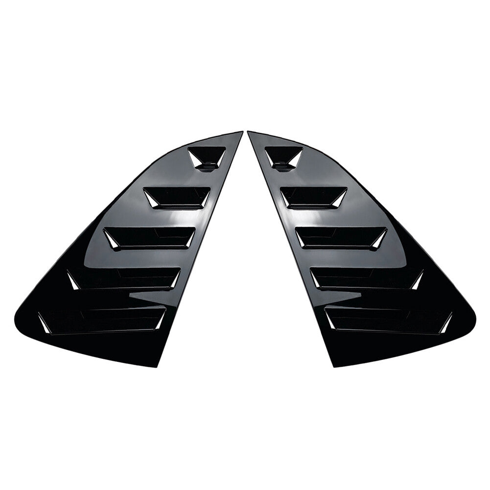 Rear Side Window Louver Vent Trim Cover for VW lo MK6 2018+ Gloss Black Pair