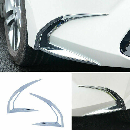 2X for Toyota for Corolla 2019-2023 ABS Chrome Front Fog Lamp Light Frame Strip Trim