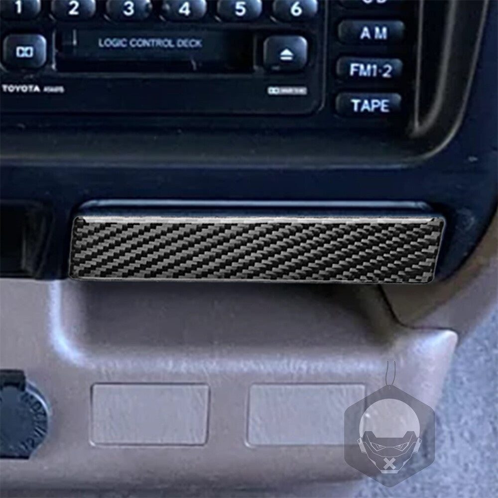 Carbon Fiber Cigarette Lighter Panel Decor Cover Fit for Toyot@ Tacom@ 2001-2004