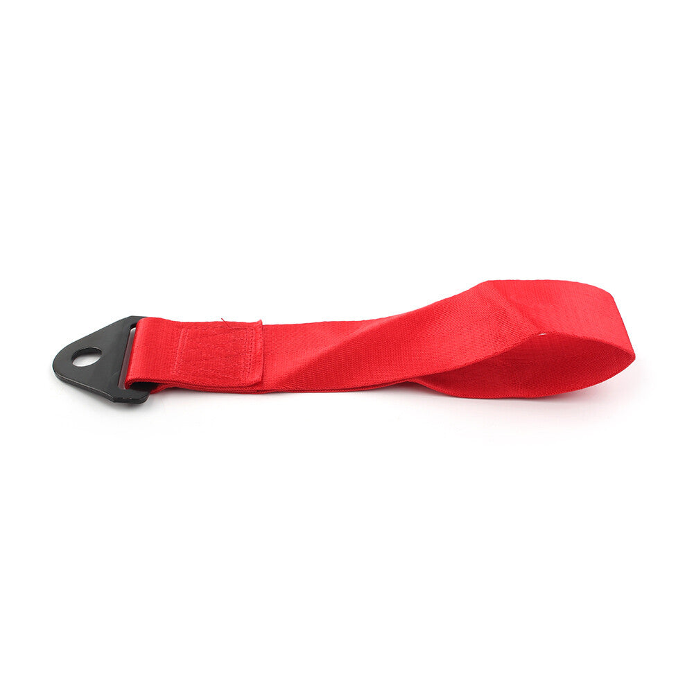Red Racing Car Tow Towing Strap Belt Rope Rally Hook Universal Rear/Front Bumper Q