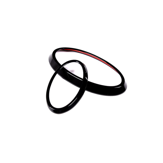 Glossy Black Rear and Front Logo Badge Ring Protector Case for Subaru Forester 2022-23