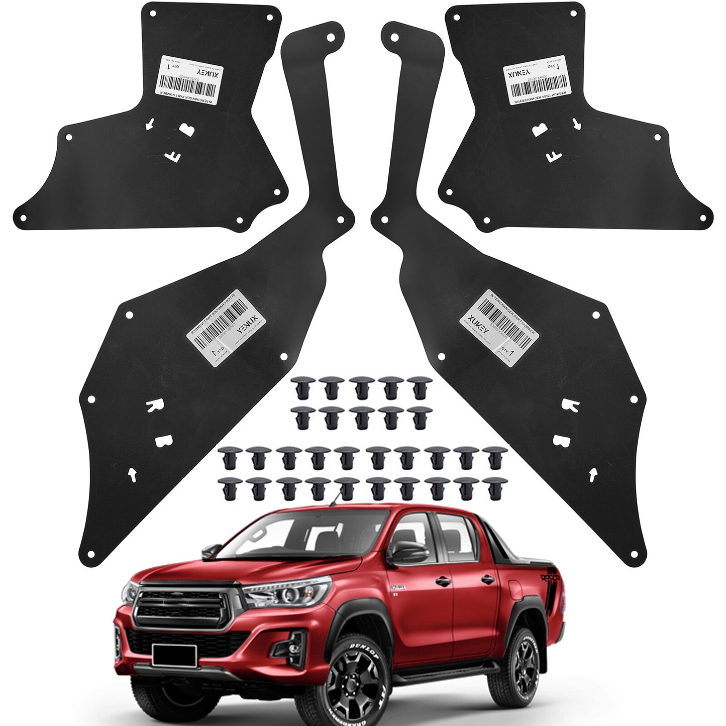 4x for Toyota Hilux Fortuner 15-24 Front Splash Shield Fender Liner Apron Seal Q