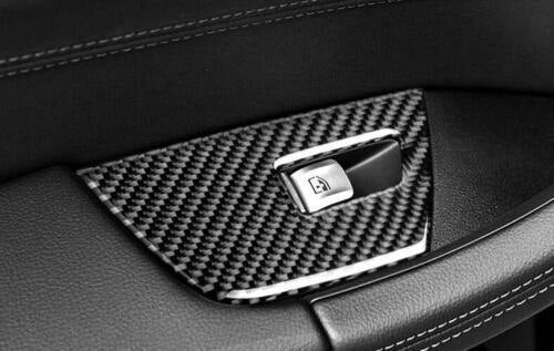 Real Carbon Fiber Glass Window Lifting Panel Decor Trim for BMW X3 G01 2018-2021