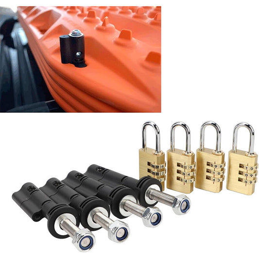 4pcs Safety Mounting Pins Kit for MKII Recovery Traction Boards Theftproof Lock