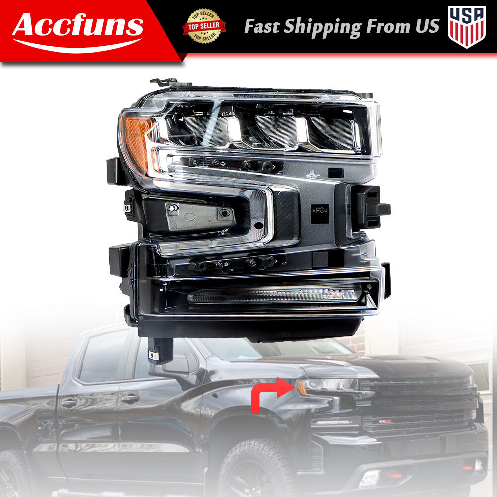 Headlight assembly, passenger-right side, for 2019-2020 Silverado 1500 LED headlights. n